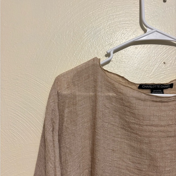 Cathy Daniels Tan and Brown Oversized Dolman Sleeve Tunic - Picture 5 of 7